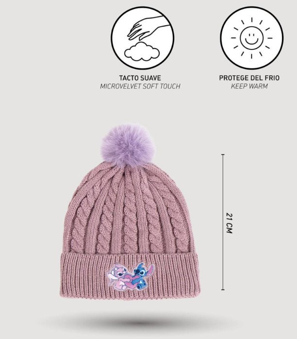 CHILDREN'S KNITTED HAT WITH GLOVES STITCH Cerda