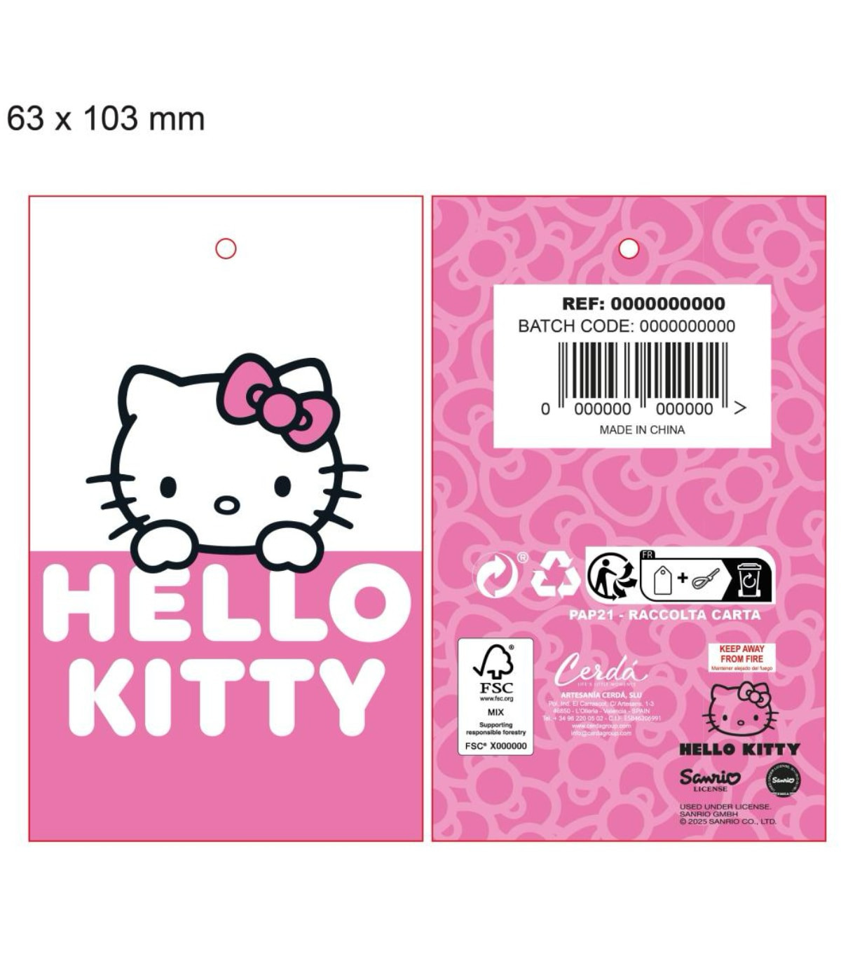 ΠΑΙΔΙΚΟ ΧΕΙΜΕΡΙΝΟ ΚΑΠΕΛΟ HELLO KITTY ΛΕΥΚΟ ΜΕ ΡΟΖ ΚΟΡΔΕΛΑ Cerda