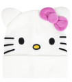 HELLO KITTY CHILDREN'S WINTER HAT WHITE WITH PINK BOW