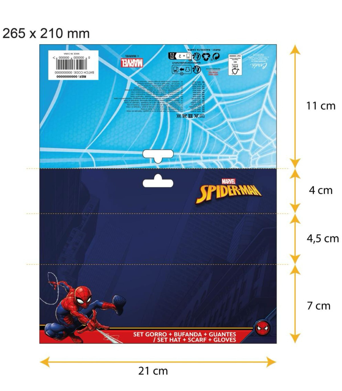 ΠΑΙΔΙΚΟ ΚΑΠΕΛΟ ΜΕ ΣΑΛ ΜΕ ΓΑΝΤΙΑ SPIDERMAN Cerda