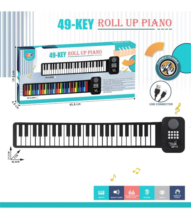 ΠΑΙΔΙΚΟ ΣΙΛΙΚΟΝΕΝΙΟ ΠΙΑΝΟ 49 ΠΛΗΚΤΡΑ ΜΕ USB Armtoys