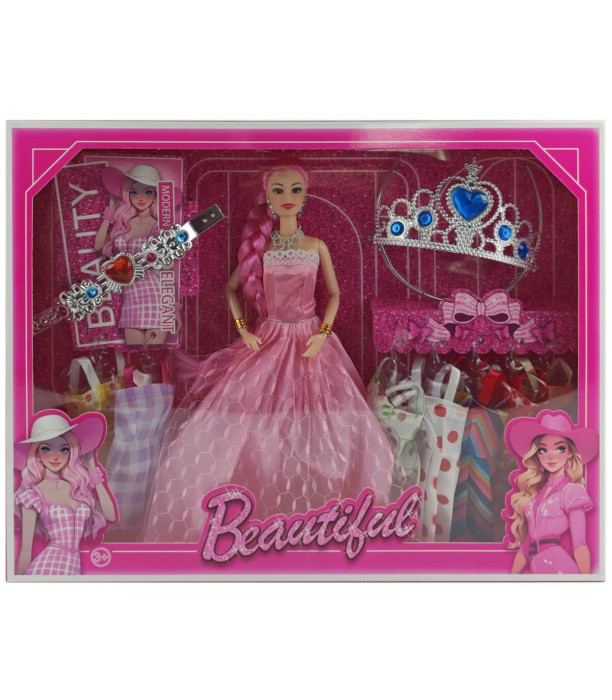 DOLL WITH A DRESS AND CROWN IN A BOX Armtoys