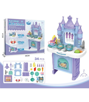 CHILDREN'S LARGE KITCHEN CASTLE WITH WATER 34 PIECES Armtoys