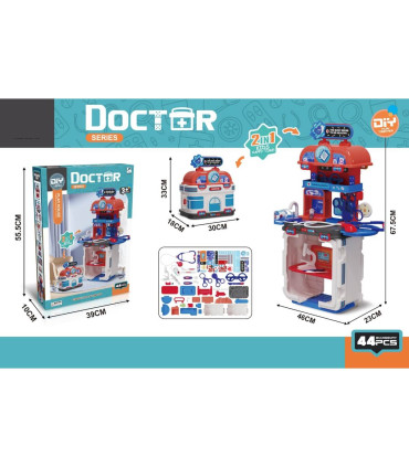 CHILDREN'S LARGE DOCTOR'S STATION WITH ACCESSORIES 44 PARTS Armtoys