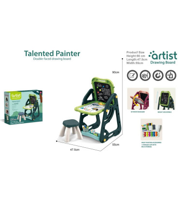 LARGE WRITING BOARD ON A STAND WITH ARTIST CHAIR Armtoys