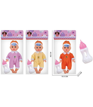 DOLL BABY WITH A BOTTLE IN A BAG 3 COLORS Armtoys