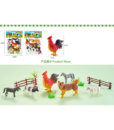 SET OF DOMESTIC ANIMALS FOR PLAY 6 PCS. WITH FENCE IN BAG Armtoys