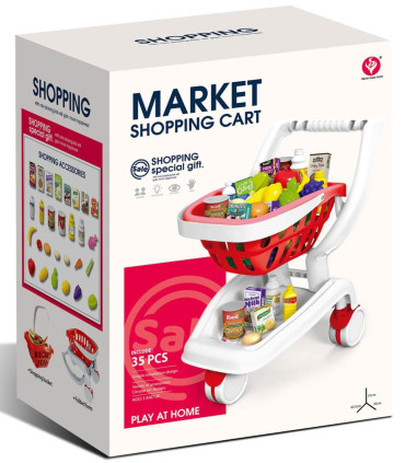 CHILDREN'S SHOPPING CART 36 PIECES RED Armtoys