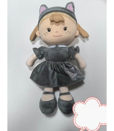 RAG DOLL 45 CM GRAY DRESS Armtoys