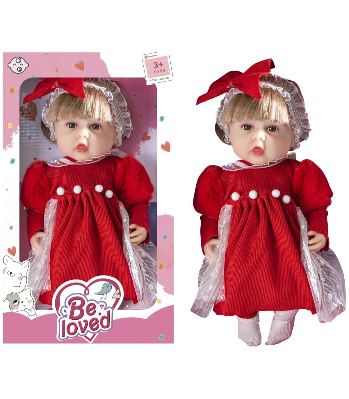 ΚΟΥΚΛΑ BE LOVED ΜΕ ΚΟΚΚΙΝΟ ΦΟΡΕΜΑ Armtoys