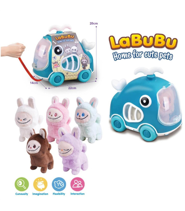 PLUSH WALKING LABUBU IN A SUITCASE ON WHEELS Armtoys
