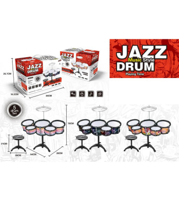 CHILDREN'S LARGE DRUM SET 5 PCS. WITH CHAIR Armtoys