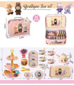 CHILDREN'S ALUMINUM TEA SET IN A CASE 36 PIECES LABUBU