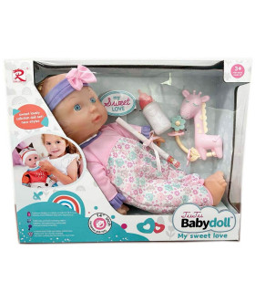 BIG LYING BABY DOLL + 10 SOUNDS WITH GIRAFFE AND ACCESSORIES Armtoys