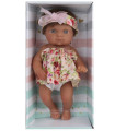 MINI BABY DOLL WITH A SKIRT AND BOW 25 CM