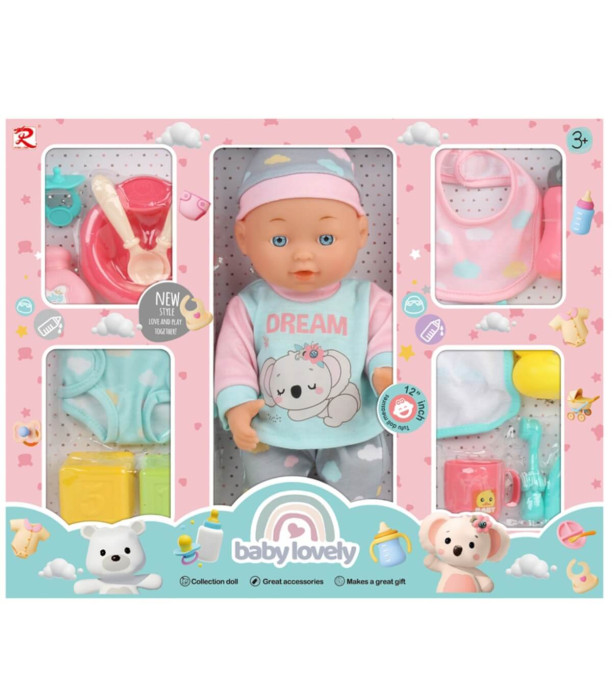 DOLL BABY DREAM WITH FEEDING UTENSILS AND ACCESSORIES Armtoys