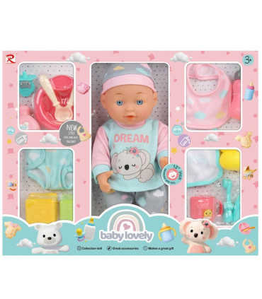 DOLL BABY DREAM WITH FEEDING UTENSILS AND ACCESSORIES Armtoys