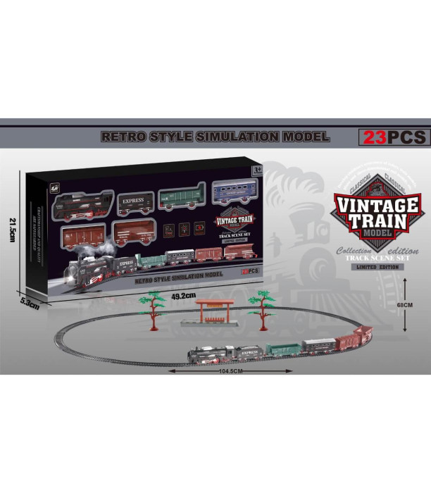 CHILDREN'S MEDIUM TRAIN WITH 6 CARS 23 PARTS Armtoys