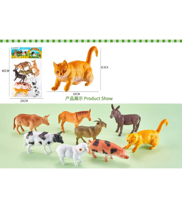 SET OF DOMESTIC ANIMALS FOR PLAY 8 PCS. IN A BAG Armtoys