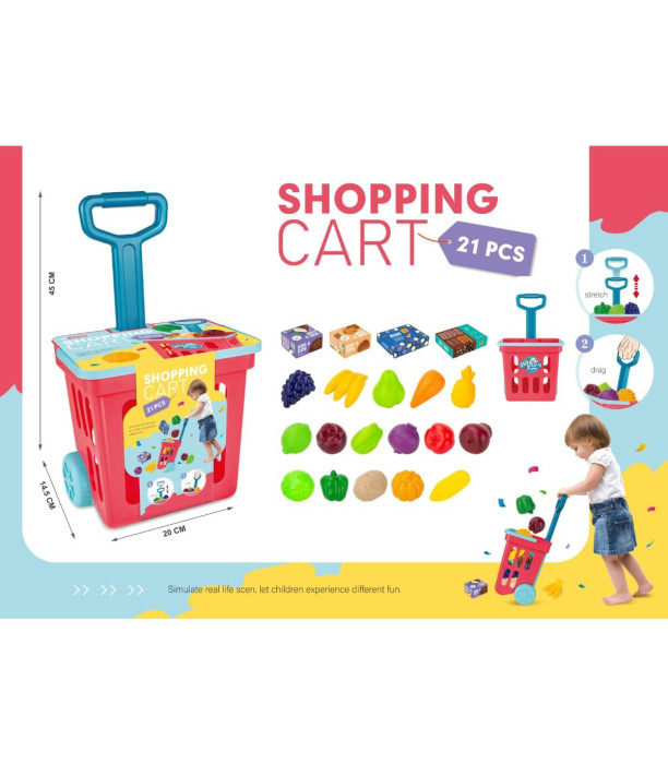 CHILDREN'S SHOPPING BASKET WITH FRUITS 21 PIECES Armtoys