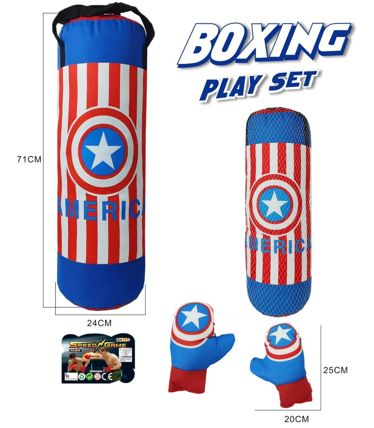CHILDREN'S LARGE BOXING BAG CAPTAIN AMERICA Armtoys