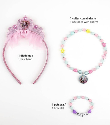 HAIR TIARA WITH NECKLACE AND BRACELET PRINCESS Cerda