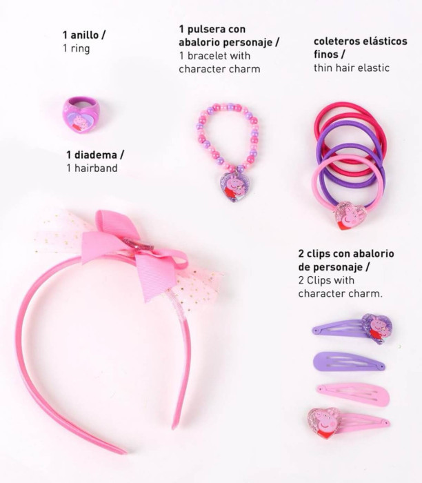 JEWELRY SET WITH ACCESSORIES IN A PEPPA PIG BAG Cerda
