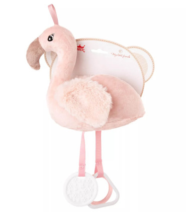 PLUSH BABY TOY FLAMINGO 32 CM CORAL/PINK Amek toys