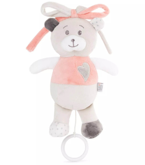 PLUSH BABY MUSIC BOX BEAR 21 CM BLUE/PINK Amek toys