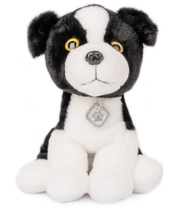 PLUSH DOG WITH MEDALLION 35 CM BLACK/BROWN Amek toys