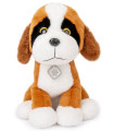 PLUSH DOG WITH MEDALLION 35 CM BLACK/BROWN