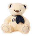 PLUSH BEAR WITH SCARF 50 CM BLUE/RED