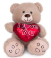 PLUSH TEDDY BEAR WITH HEART BEIGE 24 CM