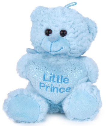 PLUSH BEAR WITH HEART 25 CM PINK/BLUE Amek toys