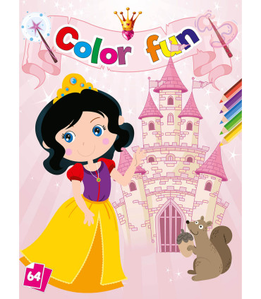 COLORING BOOK PRINCESSES COLOR FUN 64 PAGES 8 TYPES Boek Specials Nederland bv