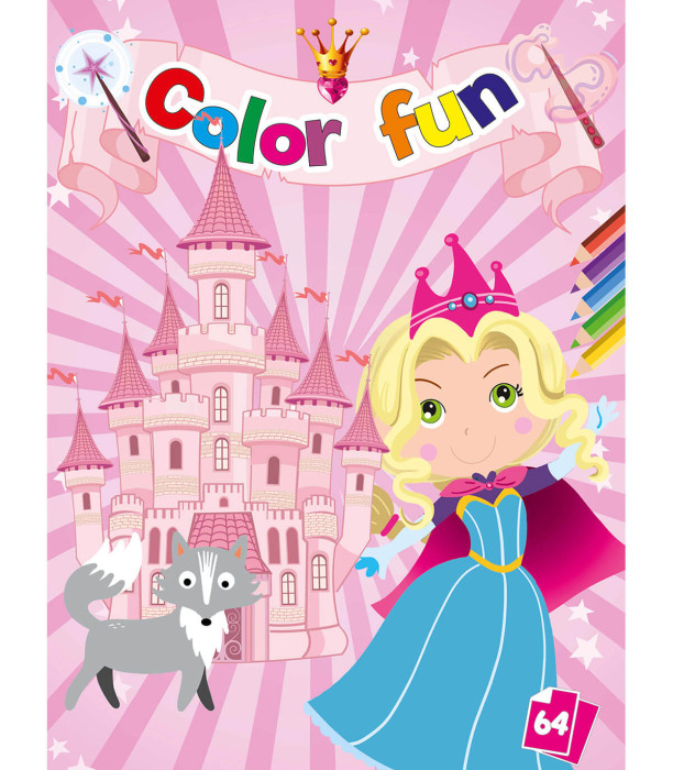ΒΙΒΛΙΟ ΖΩΓΡΑΦΙΚΗΣ ΠΡΙΓΚΙΠΙΣΣΕΣ COLOR FUN 64 ΣΕΛΙΔΕΣ 8 ΕΙΔΗ Boek Specials Nederland bv