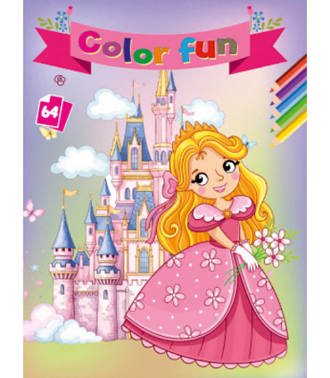 ΒΙΒΛΙΟ ΖΩΓΡΑΦΙΚΗΣ ΠΡΙΓΚΙΠΙΣΣΕΣ COLOR FUN 64 ΣΕΛΙΔΕΣ 8 ΕΙΔΗ Boek Specials Nederland bv