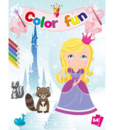 ΒΙΒΛΙΟ ΖΩΓΡΑΦΙΚΗΣ ΠΡΙΓΚΙΠΙΣΣΕΣ COLOR FUN 64 ΣΕΛΙΔΕΣ 8 ΕΙΔΗ Boek Specials Nederland bv