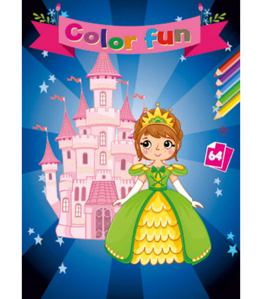 COLORING BOOK PRINCESSES COLOR FUN 64 PAGES 8 TYPES Boek Specials Nederland bv