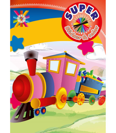 ΒΙΒΛΙΟ ΖΩΓΡΑΦΙΚΗΣ SUPER STICKER & COLOR 32 ΣΕΛ. 6 ΤΥΠΟΙ Boek Specials Nederland bv