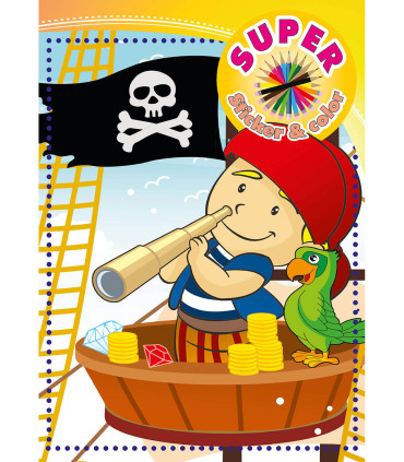 ΒΙΒΛΙΟ ΖΩΓΡΑΦΙΚΗΣ SUPER STICKER & COLOR 32 ΣΕΛ. 6 ΤΥΠΟΙ Boek Specials Nederland bv