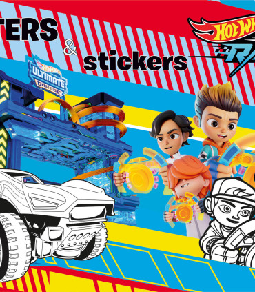 ALBUM COLORING BOOK + STICKERS HOT WHEELS 32 PAGES 2 TYPES Boek Specials Nederland bv