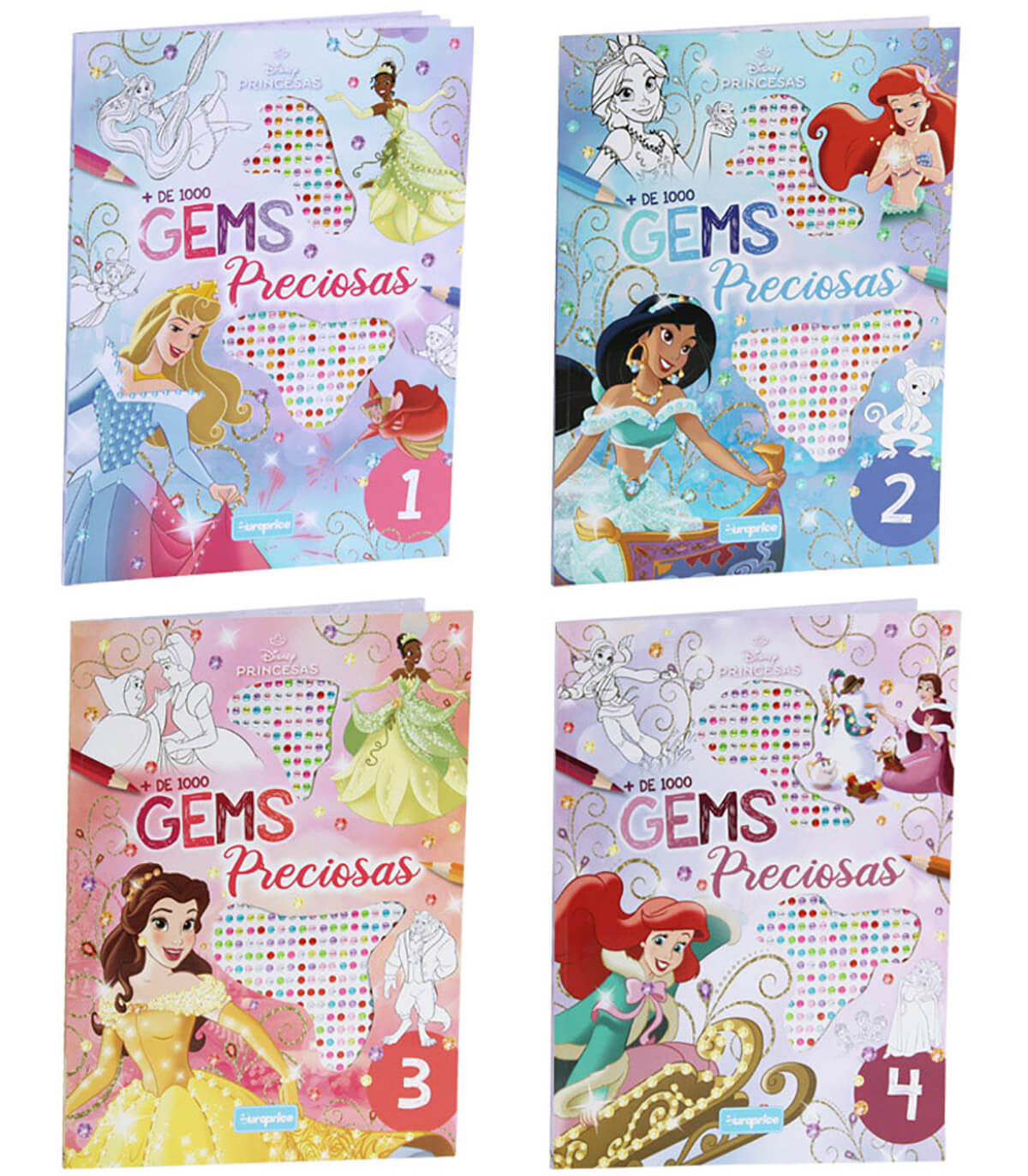 ΒΙΒΛΙΟ ΖΩΓΡΑΦΙΚΗΣ DISNEY PRINCESS 24 ΣΕΛΙΔΕΣ + 1000 ΔΙΑΜΑΝΤΕΝΙΕΣ ΠΕΤΡΕΣ 4 ΕΙΔΗ Europrice