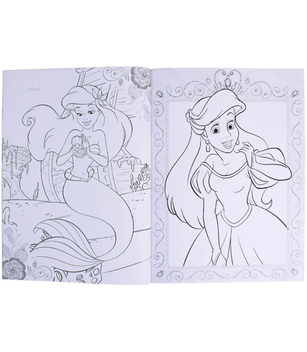 DISNEY PRINCESS COLORING BOOK 24 PAGES + 1000 DIAMOND STICKERS 4 TYPES Europrice