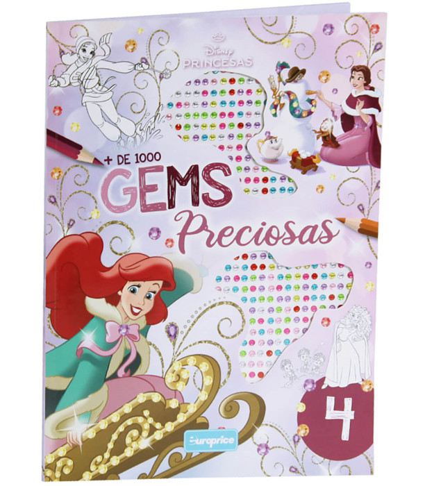 ΒΙΒΛΙΟ ΖΩΓΡΑΦΙΚΗΣ DISNEY PRINCESS 24 ΣΕΛΙΔΕΣ + 1000 ΔΙΑΜΑΝΤΕΝΙΕΣ ΠΕΤΡΕΣ 4 ΕΙΔΗ Europrice
