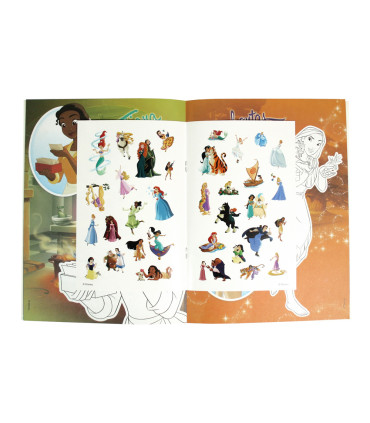 DISNEY PRINCESS COLORING BOOK 16 PAGES + 3 TYPES OF STICKERS Europrice