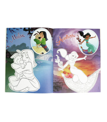 DISNEY PRINCESS COLORING BOOK 16 PAGES + 3 TYPES OF STICKERS Europrice