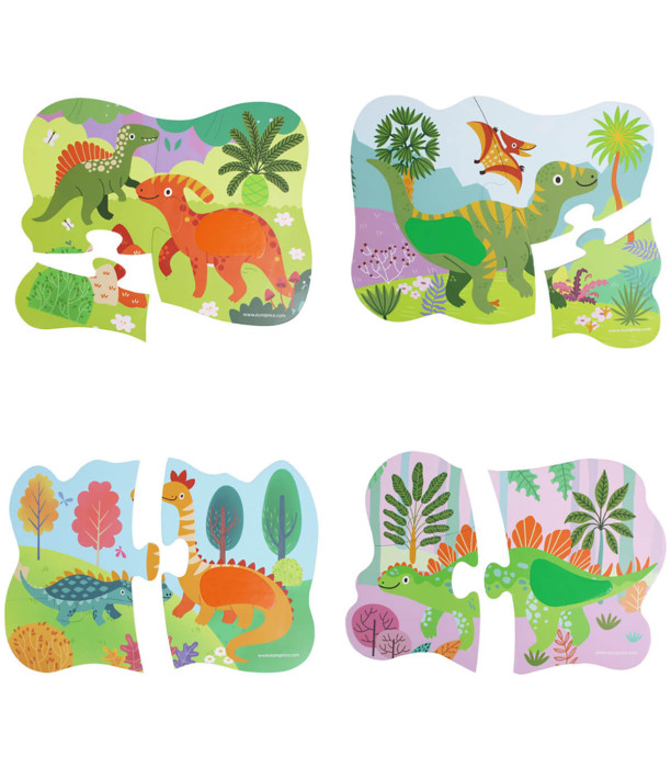 CHILDREN'S PUZZLE 4 IN 1 WITH LARGE PIECES + COLORING BOOK 4 TYPES Europrice