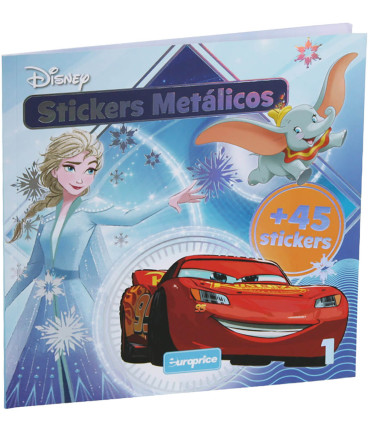 DISNEY COLORING BOOK 24 PAGES + 45 METALLIC STICKERS 3 TYPES Europrice