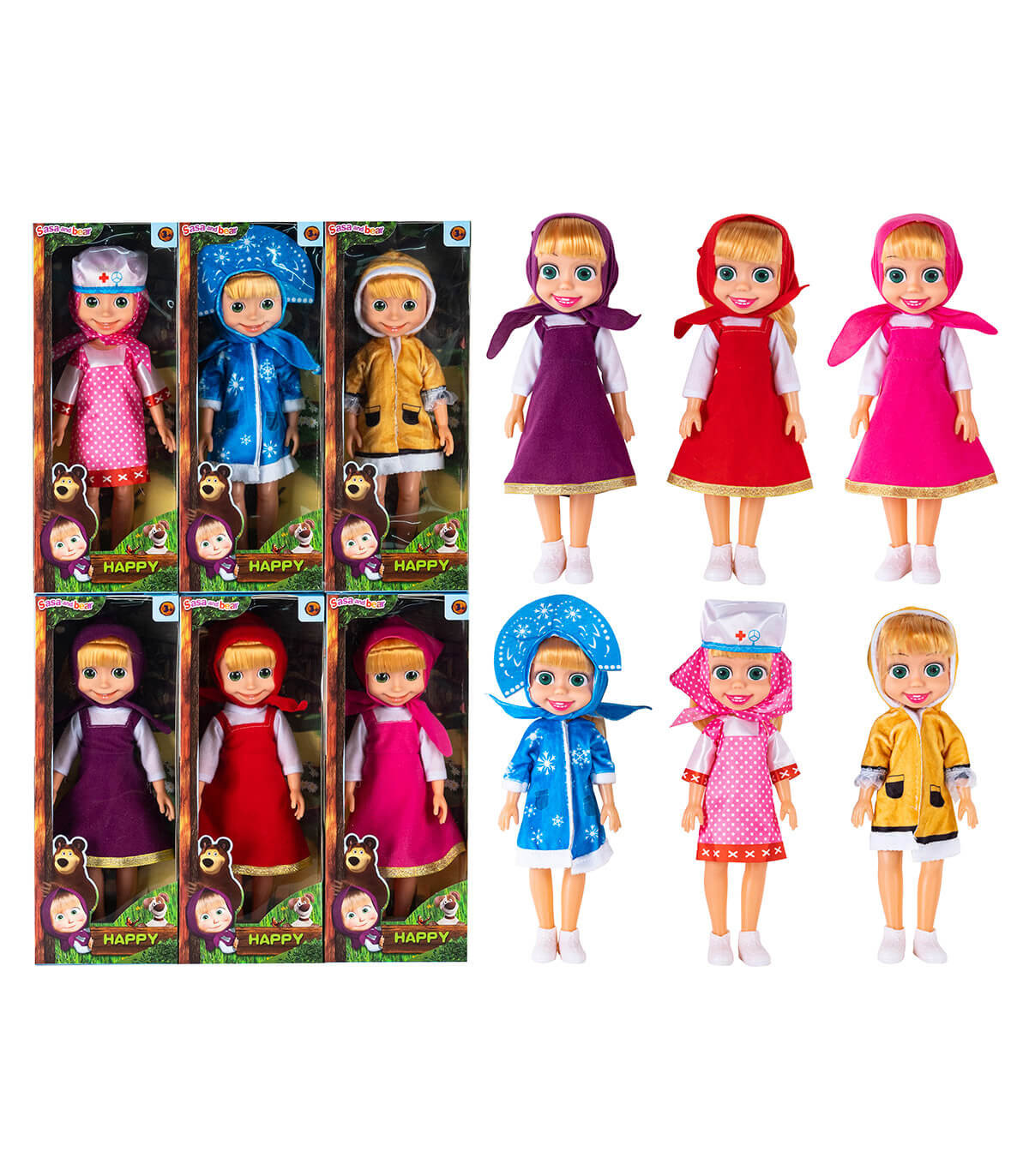 Κούκλα Μάσα με 3D μάτια 36 εκ. 6 είδη Armtoys